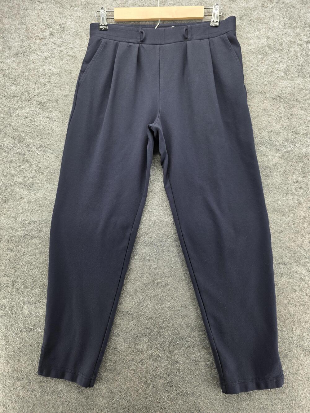 Betabrand Pants Womens Medium Navy Blue Dress Yoga Stretch Back Pockets Comfy